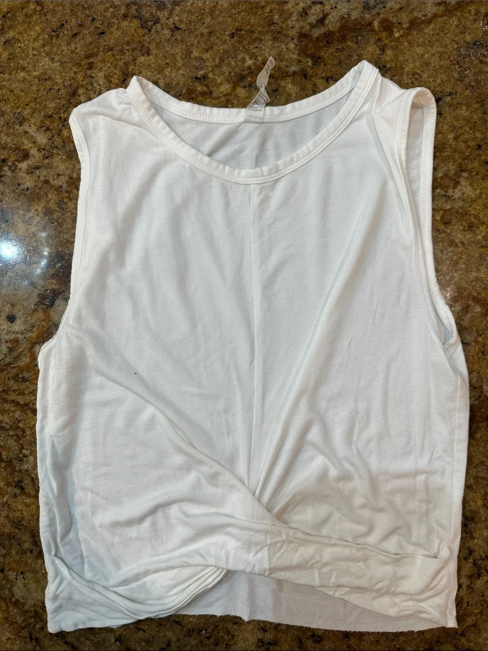 ALO Yoga White Twist-Front Tank